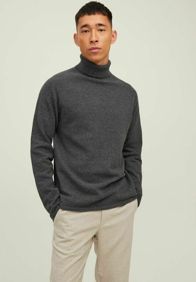 Jack & Jones - JJEHILL ROLL NECK - Strickpullover - dark grey melange, Vergrößern