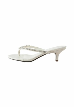 REGULAR FIT - FOREVER COMFORT JEWELLED TOE THONG KITTEN HEELS - Infradito - bone