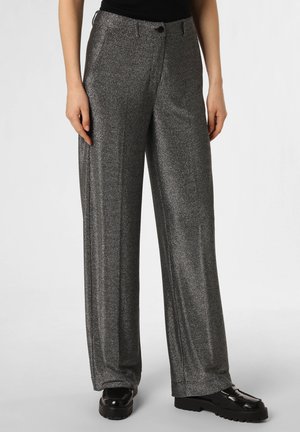 Pantalon classique - schwarz silber