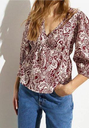 Bluse - mottled red