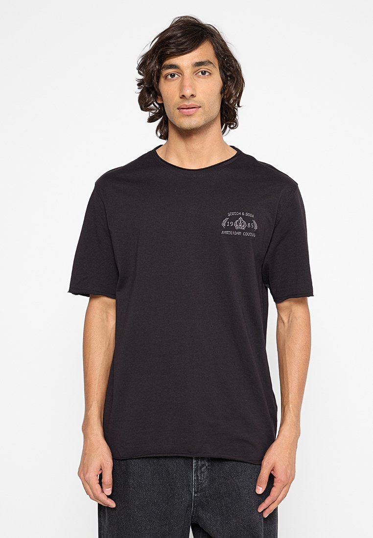 Scotch & Soda T-shirt basic zwart