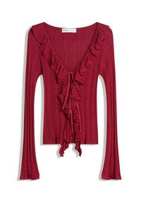 RUFFLES - Cardigan - dark red