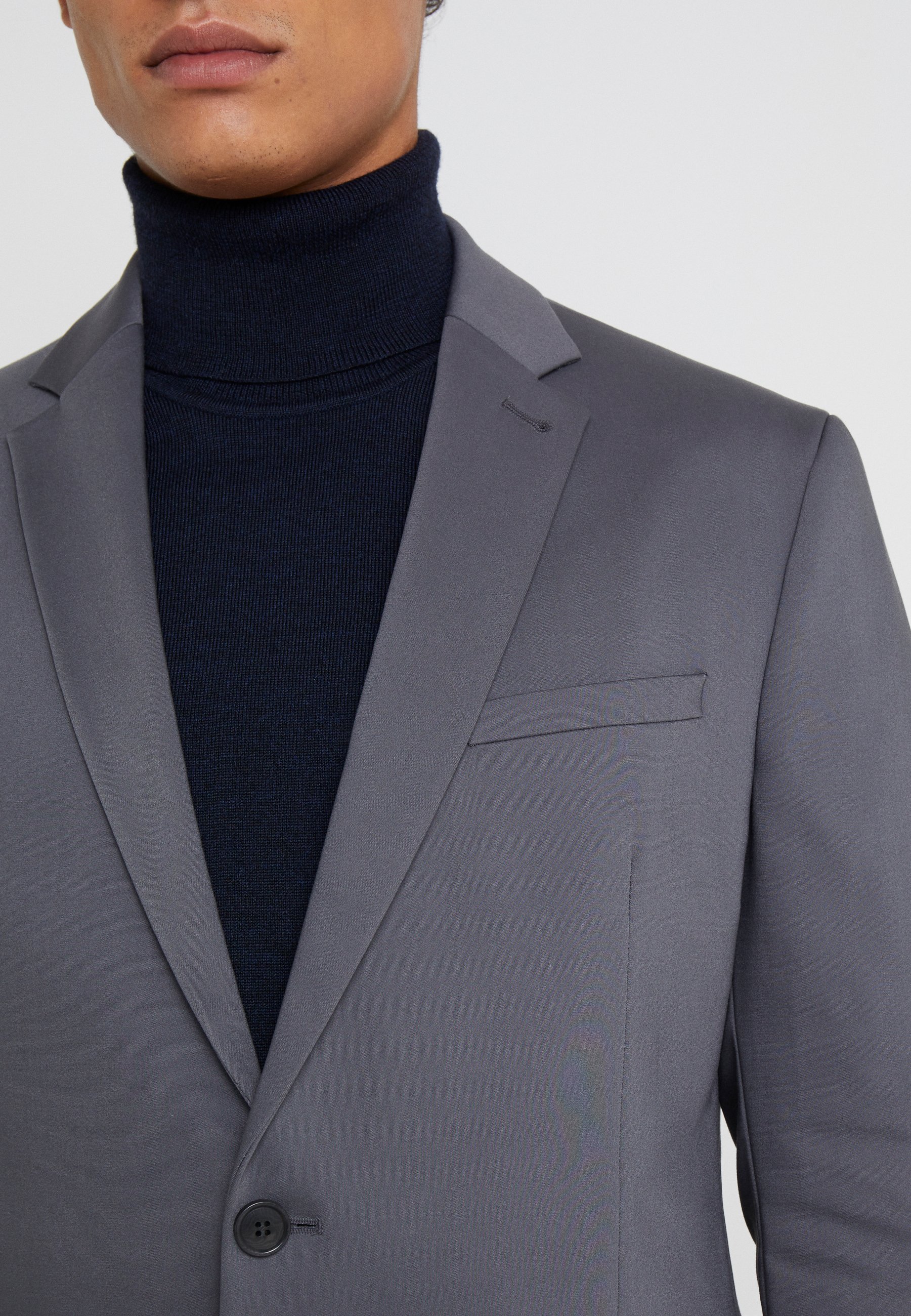 polo neck suit jacket