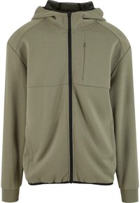 POCKET HOODY - Športna jopa s kapuco na zadrgo - palegreen