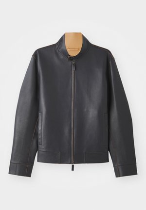 Emporio Armani BLOUSON JACKET - Leather jacket - dark navy