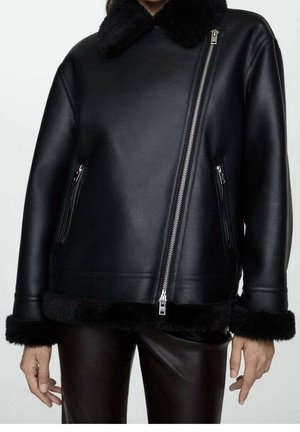 Imitatieleren jas - black