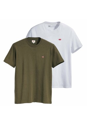 2ER PACK - ORIGINAL HOUSEMARK RUNDHALS  - T-shirts basic - weiß oliv