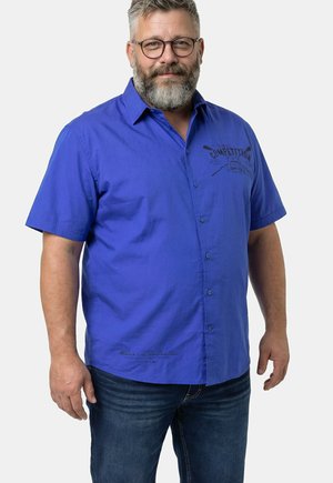 Men Plus, SHIRT, SHORT SLEEVES, PRINT ON FRONT, KENT COLLAR, COMFORT FIT, UP TO 8XL - Overhemd - azure