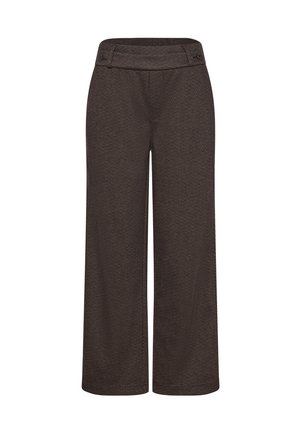 Street One, HIGH WAIST WIDE LEG HOSE MIT KNOPFDETAIL - Pantalon classique - black coffee