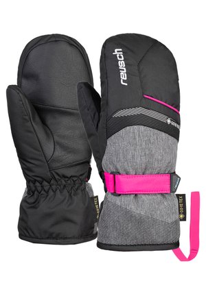 Reusch Mittens - blck blck melang pink glo