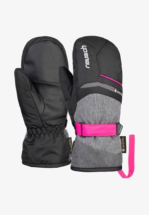 Mittens - blck blck melang pink glo