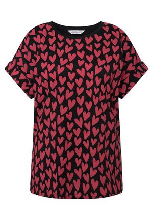 TOM TAILOR Damen T-Shirt Mit Allover-Print – Aus Weicher Baumwolle, Regular Fit, Mit Blätter- Und Punktemuster