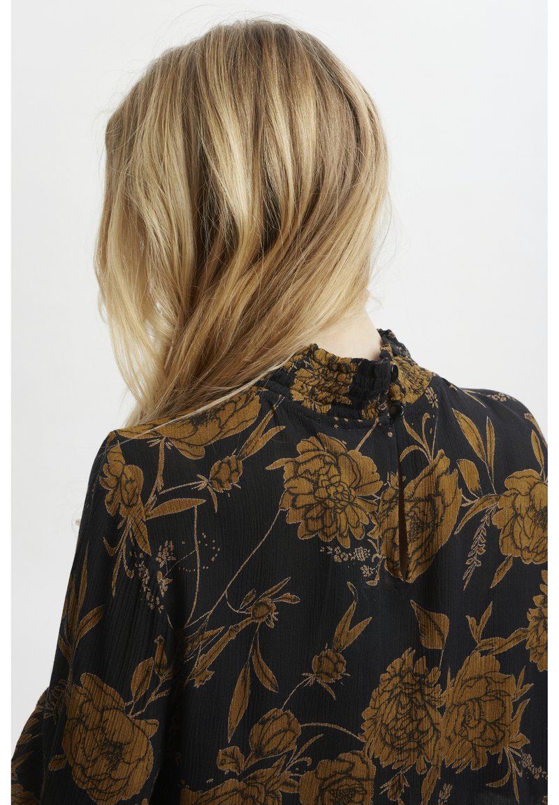 Damen Hemdblusen | Kaffe Bluse black w cumin flowers/schwarz - QI86225 Damen Hemdblusen | Kaffe Bluse black w cumin flowers/schwarz - QI86225