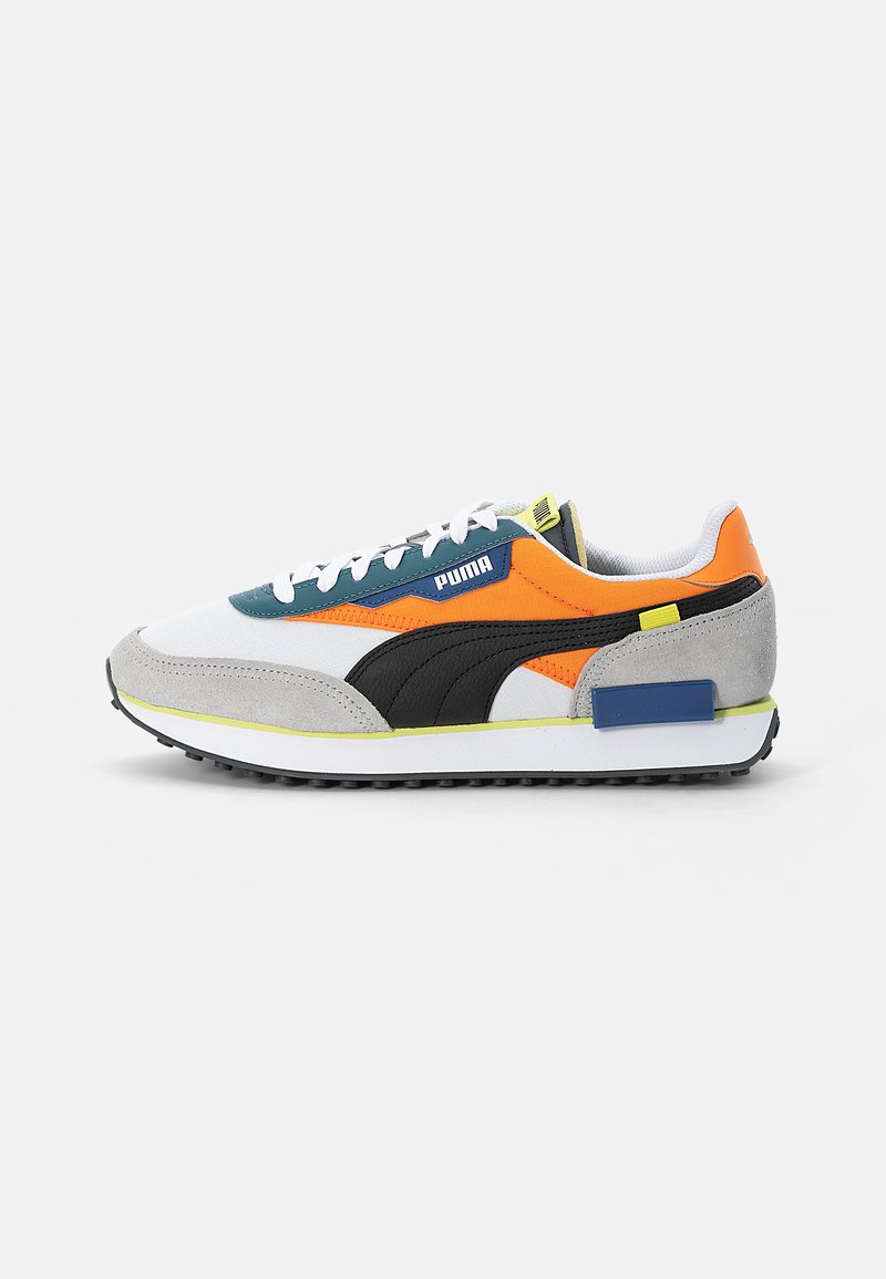Puma FUTURE RIDER PLAY ON UNISEX - Sapatilhas - puma white/vibrant orange/harbor mist