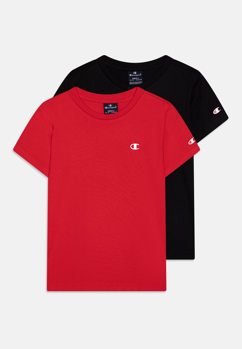 Champion ICONS CREWNECK UNISEX 2 PACK - Paprasti marškinėliai - red/black