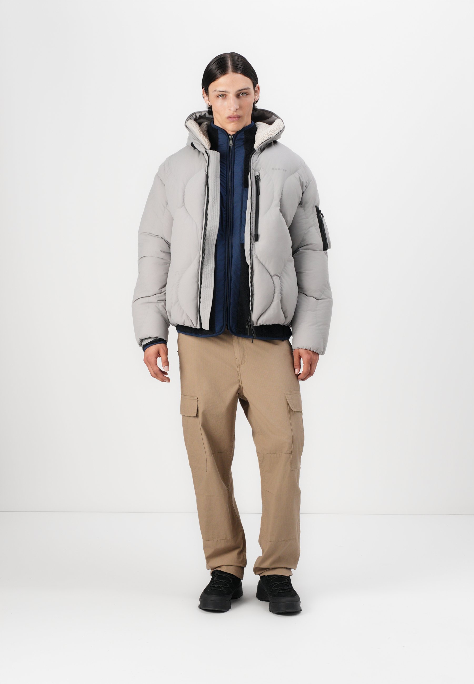 希少】10s OAKLEY knit puff jacket Oakley Drift o-puff jacket Beige