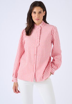 EFFET GAUFRÉ À PETITS CARREAUX  - Chemisier - rouge petits carreaux