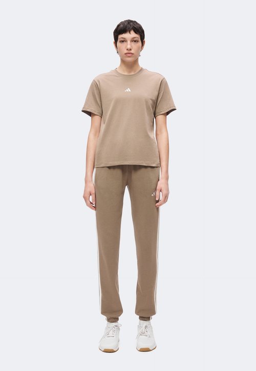 adidas ESSENTIALS SMALL LOGO - Basic T-shirt - khaki six/white — foto 2