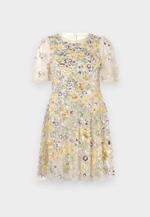 Needle & Thread ELINA ROSE SHORT SLEEVE MINI DRESS - Iltapuku - cream
