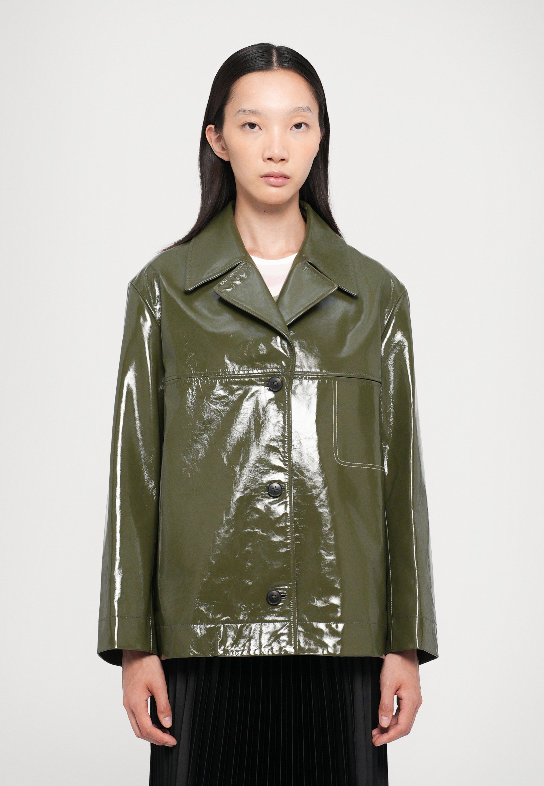 PS Paul Smith JACKET - Leather jacket - green - Zalando.co.uk