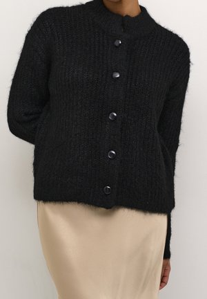 Strickjacke - mottled black