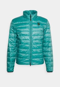 Casaco de penas - light blue