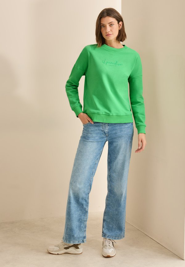 MIT STICKEREI - Sweatshirt - grün