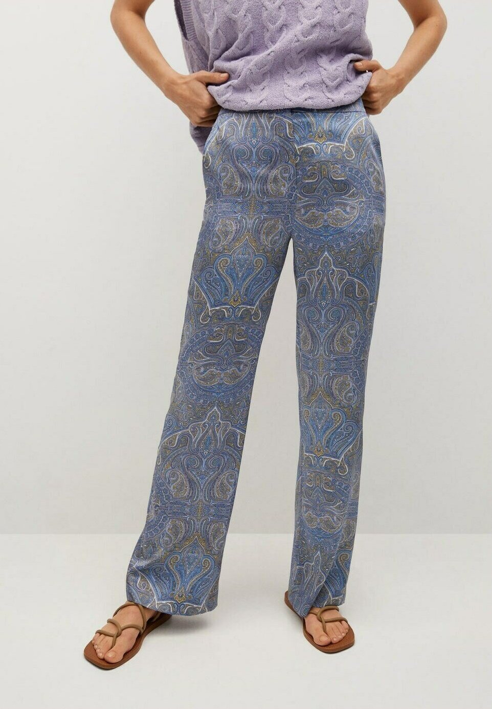 Mango ESTAMPADO - Pantalones - azul - Zalando.es