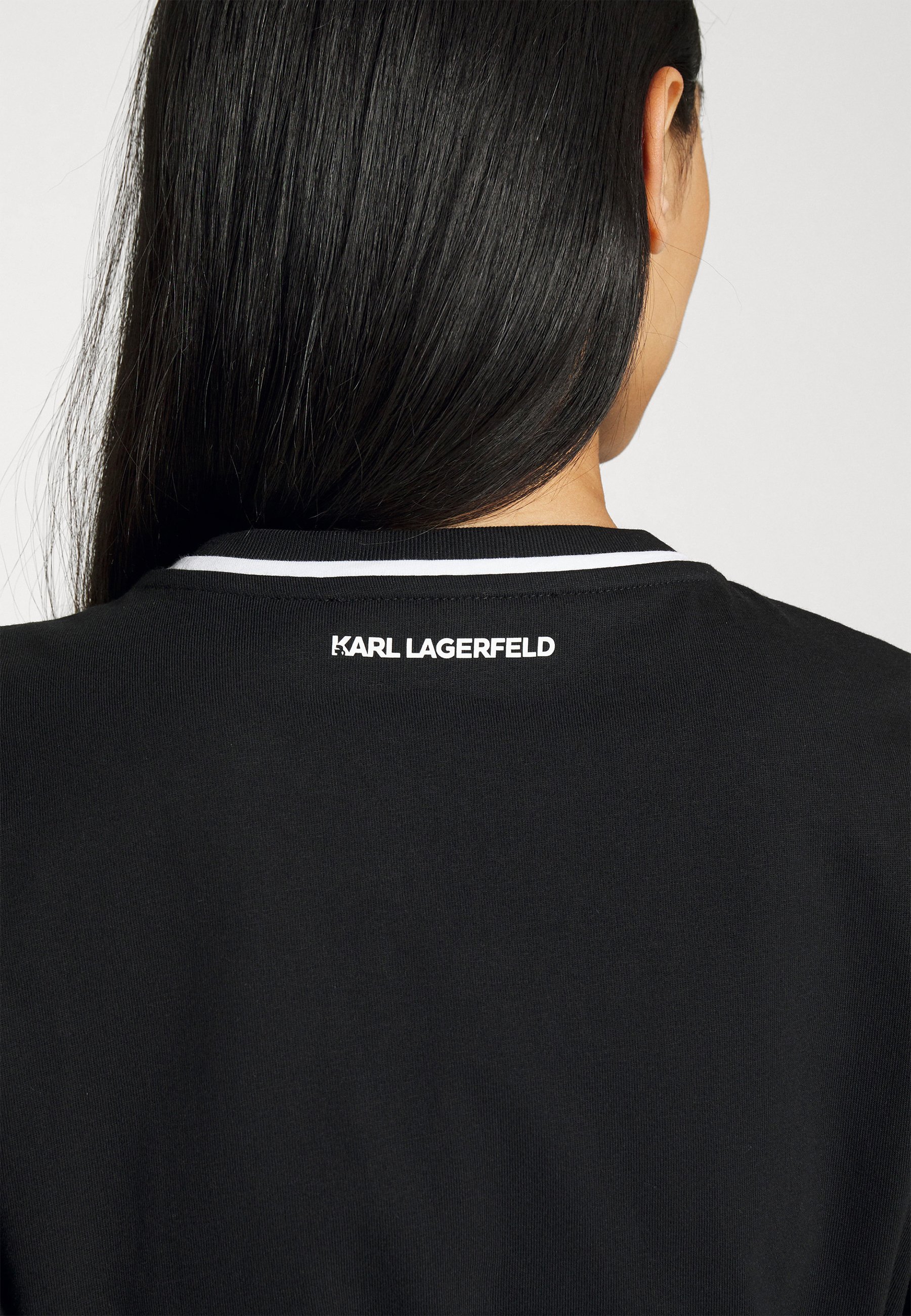 KARL LAGERFELD Damen Beach Dress 'Ikonik 2.0' – Schwarz, Größe XL EU, Leichter Sommerkleid