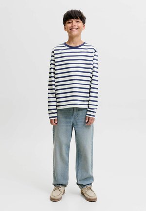 Jack & Jones Junior, T-SHIRT STRIPED T-SHIRT BOYS - Longsleeve - crown blue