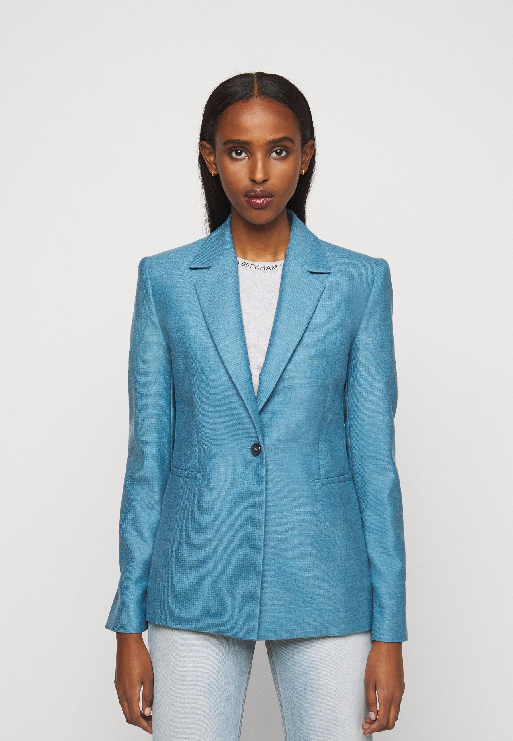 Victoria Victoria Beckham Blazer storm blue Zalando.se Victoria Victoria Beckham BUTTON DETAIL JACKET Blazer