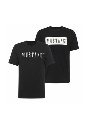 AUSTIN CREW-NECK RUNDHALS KURZARM REGULAR FIT 2ER PACK - Print T-shirt - schwarz mix