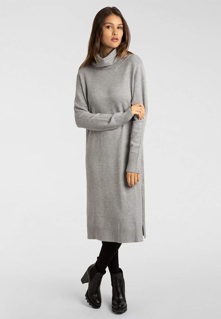 Apart Gebreide jurk grijs
