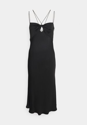 Calvin Klein MICRO STRAP TWIST SLIP DRESS - Koktélruha / Partiruha - black