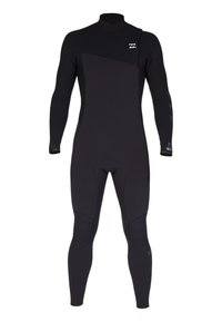 Neopreno negro de manga larga, con cuello alto y panel texturizado en los hombros. Cuenta con parches de refuerzo en las rodillas y un branding sutil en el pecho.
