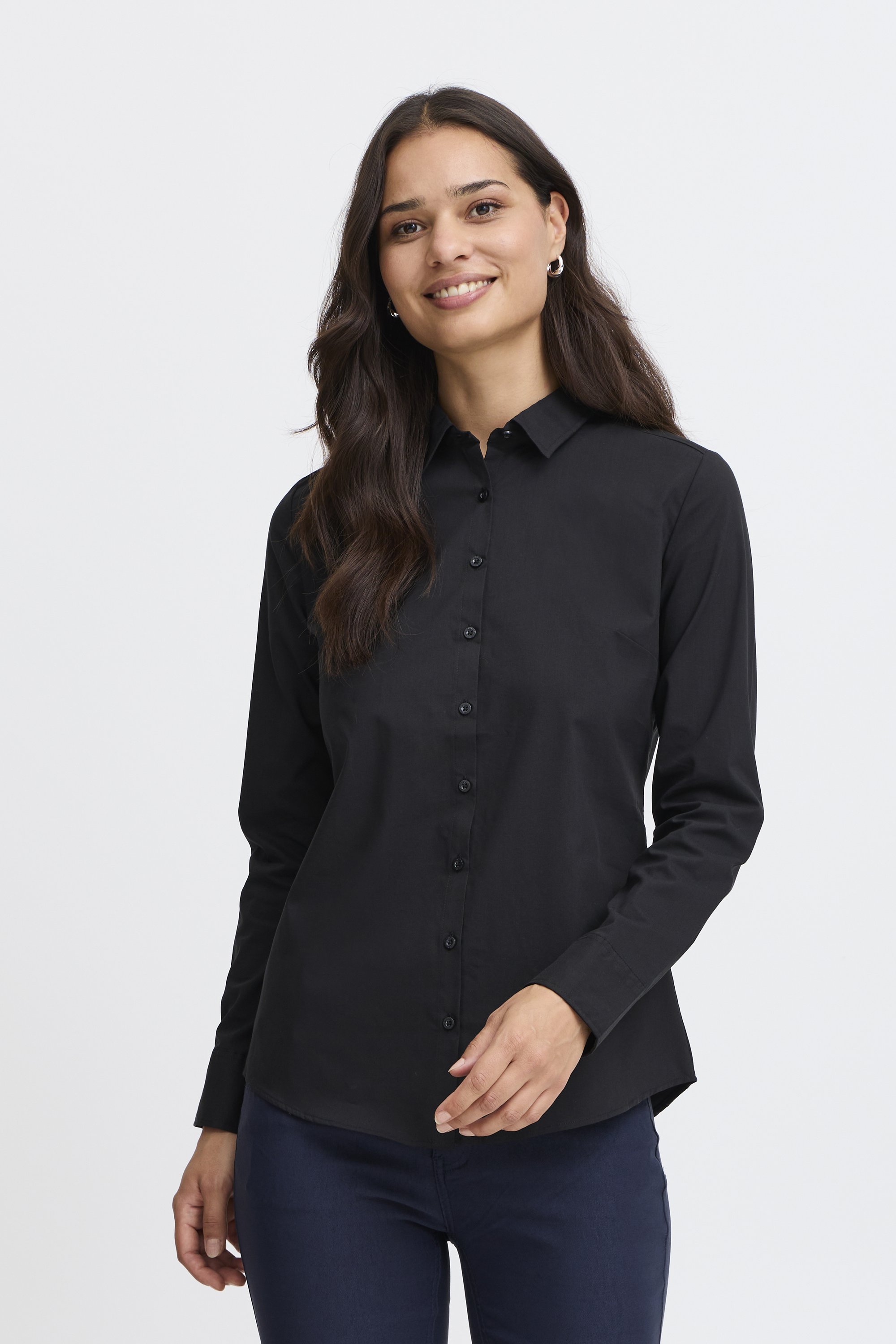 Neo Noir Blouse met lange mouwen en knoopsluiting, model 'Christy' in zwart online kopen | P&C