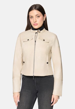 MIT STEHKRAGEN CASUAL - Kunstlederjacke - beige