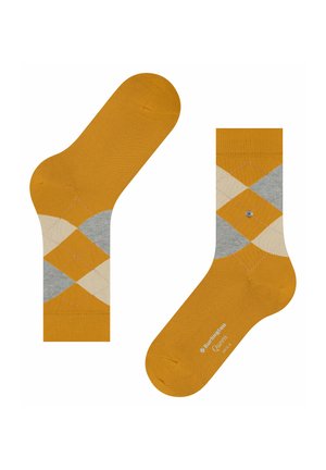 KURZST RAUTENMUSTER LOGOEMBLEM - Socken - dottergelb