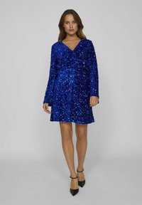VILA KURZ PAILLETTEN - Vestido de cóctel - navy blazer