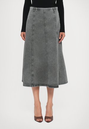 SAARA - Fustă în formă de A - bleached denim
