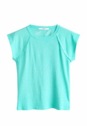 REGULAR FIT - RAW SEAM DETAIL SHORT CAPPED SLEEVE - Základné tričko - aqua blue