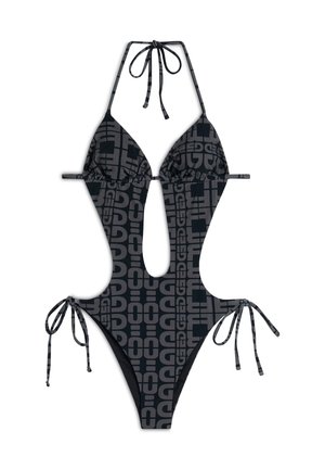 CON DETTAGLI CUT OUT E  LOGO ALL OVER - Swimsuit - nero