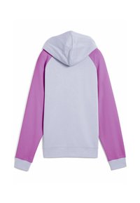 Felpa con cappuccio, corpo di un leggero colore viola con maniche raglan rosa scuro, tessuto strutturato, cappuccio regolabile, polsini e orlo a costine.