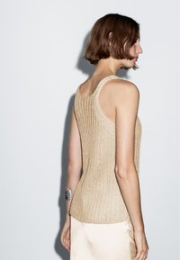 Massimo Dutti STRAPPY ROUND NECK - Top - beige