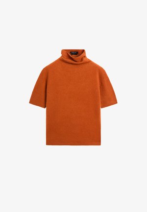 Massimo Dutti, 100% WOOL SHORT-SLEEVE KNIT SWEATER - Pullover - orange