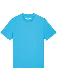 Korte mouwen T-shirt in helderblauw, gemaakt van zachte stof met een ronde hals. Bevat geen zichtbare patronen of accenten.
