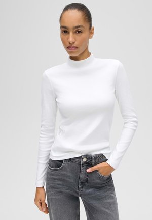 OPUS, SLIM FIT RIBBED TEXTURE - Longsleeve - milk