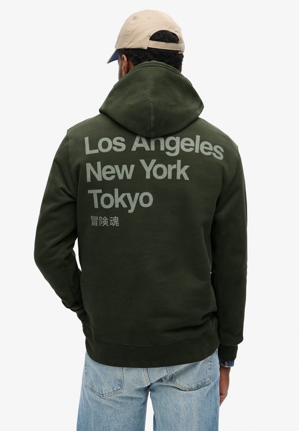 CORE LOGO CITY - Kapuzenpullover - army khaki