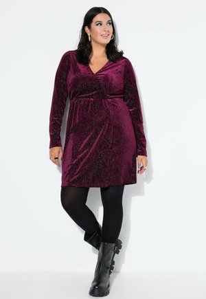 GLITZEREFFEKT, WICKELOPTIK, LANGARM - Jurk - dark cherry red