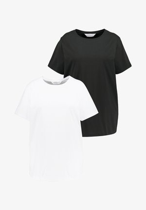 Twee crew-neck t-shirts in zwart en wit. Korte mouwen, gemaakt van zachte katoenstof, rechte snit met een relaxte pasvorm.